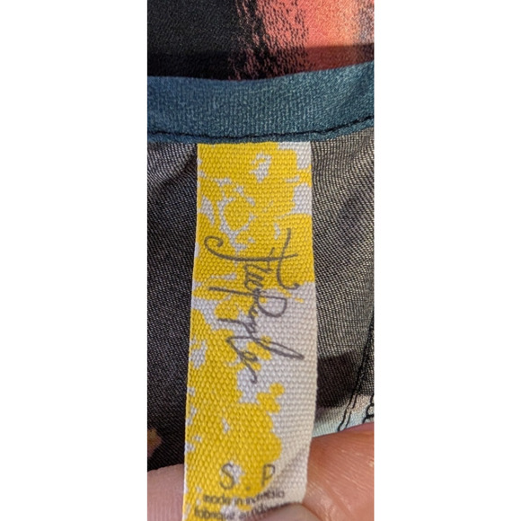 Free People Dream Free Boho Floral Print Satin Strappy Cut Out Tunic Top Small - Picture 8 of 12